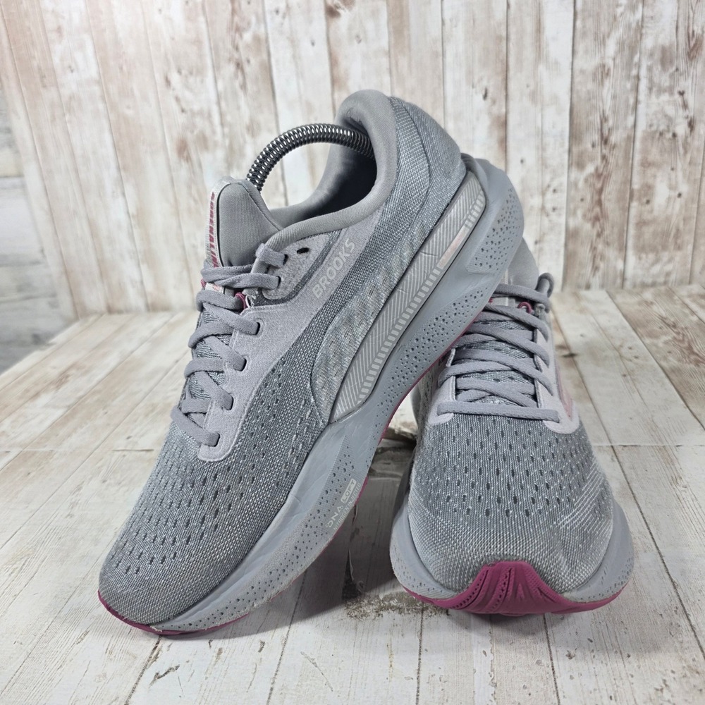 Brooks Adrenaline GTS 24 Womens 10.5 Grey Pink Running Shoes 1204261B019 - Picture 7 of 8